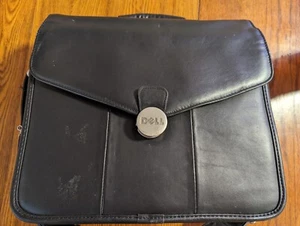 Maletín organizador bolsa de negocios Dell 13x13 negro cuero genuino - Imagen 1 de 7