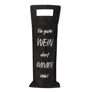 12 Stück Flaschentaschen Wein Filz Spruch Guter Wein Geschenktasche - Bild 1 von 2