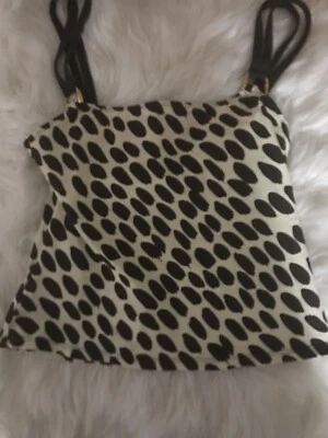 LA BLANCA Tan And Brown Animal Print Swim Suit Woman Underwire Tankini Size 6 - Image 1 of 4