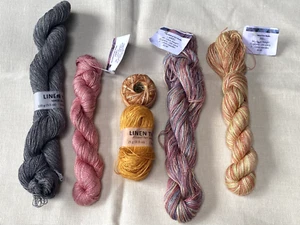 Linen & Silk Handspun Artisnal Yarns - New - Beautiful Colours - Picture 1 of 13