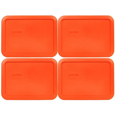 Pyrex 7210-PC 3 tazas calabaza naranja tapa de almacenamiento de repuesto (paquete de 4) Foto 1 de 3