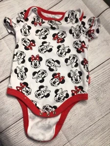 Minnie Mouse Red/White/Black Disney Baby 0/3M One Piece Suit - Picture 1 of 13