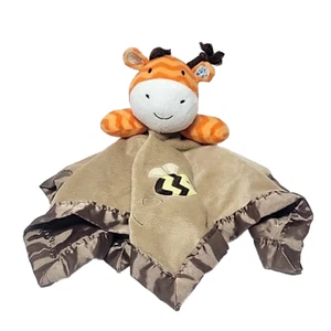 Circo Giraffe Bee Baby Lovey Brown Plush Satin Orange Chevron Security Blanket - Picture 1 of 6