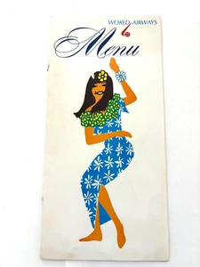 1968 World Airways Menu & Postcard - Flight To Hawaii * - Picture 1 of 8