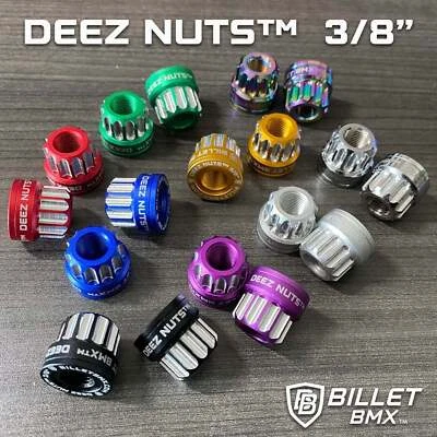 BILLET BMX™ Deez Nuts™ 12 Point Bike Axle Nuts 3/8"-26 tpi (2 Pack)