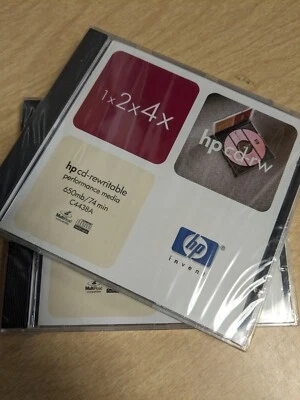 NEW Sealed 2 HP CD RW 1x2x4x Rewritable 650mn 74 min C4438A disks - Image 1 of 4