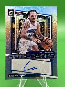 ✍🏾 2023-24 Donruss Optic COLE ANTHONY OPTI-GRAPHS HOLO PRIZM AUTO Magic - Picture 1 of 2