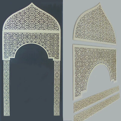 Dekorpaneele Laserschnitt - Set Tor mit Ornament Slimania - Sperrholz 3mm Wand - Bild 1 von 4