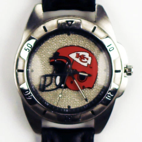 Kansas City Chiefs NFL, Fossil Unworn Man's Vintage 1995 Leather Band Watch! $99 Cover
