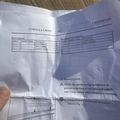 2PCS Roof Rack Crossbars Cross Bars Fit for Toyota Corolla Cross 2022-2024 - Image 1 of 4