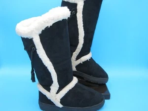 Just Fab Gray High Knee High Woman's Boots With Faux Fur Size 7M Used    - Picture 1 of 16
