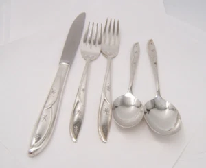 STERLING SILVER FINE ARTS 5 PC PLACE SETTING ROMANCE OF THE STARS - Picture 1 of 6