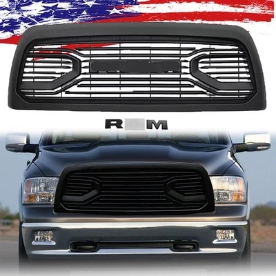 For 2013-2018 Dodge RAM 2500 3500 Front Upper Grille Bumper W/Letter Matte Black Foto 1 de 4