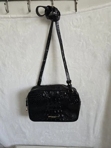 Brahmin Croc embossed crossbody black purse style name unknown Used  - Picture 1 of 13