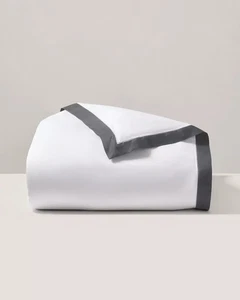 Ralph Lauren 624TC Bio Baumwollsatin Bordüre Full/Queen Bettbezug Graphit - Bild 1 von 1