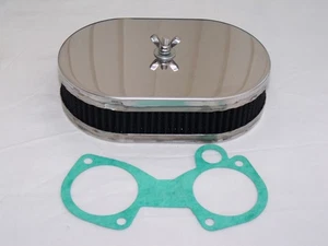 Weber DCOE Dellorto DHLA Vergaser Edelstahl Luftfilter 45mm tief Pancake - Bild 1 von 6
