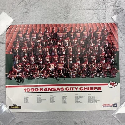 老式堪萨斯城酋长队海报团队照片亲笔签名德里克·托马斯 RC — 第 1/4 张图片