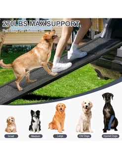 Rampa para perros HerCcreta Wigge ancha y larga, 71" L x 17,2" W para perros de hasta 270 libras - Imagen 1 de 6