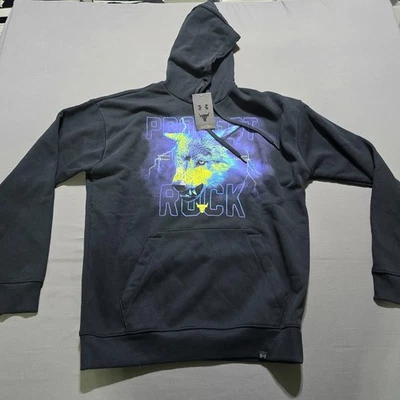 Мужская толстовка с капюшоном Under Armour Project Rock средний размер Terry Wolf Thunder - Изображение 1 из 4