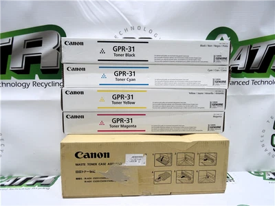 Juego de tóner Canon GPR-31 negro cian magenta amarillo con estuche de tóner de desecho paquete de 5 Foto 1 de 4