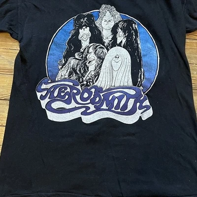 Vintage Aerosmith 70s 80s Rock Reprinted Cotton Unisex All Size T-Shirt 22D171 - Image 1 of 3