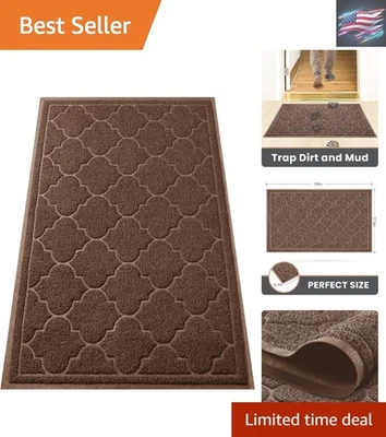 Durable Large Welcome Mat - Non-Slip, Waterproof & Easy-Clean Design 17" x 30" - Image 1 of 4