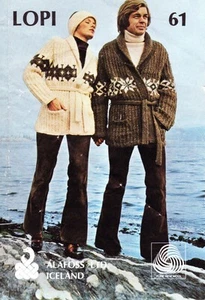 ~ Alafoss of Iceland Knitting Pattern For Lopi Icelandic Tie-Belt Jacket ~ - Picture 1 of 1