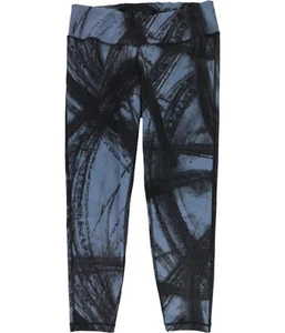 Reebok Womens Lux Bold 7/8 Stretch Compression Athletic Pants, Blue, Large - Picture 1 of 2