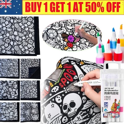 DIY Coloring Blanket with Markers - Color Your Own Blankets Customizable Blanket - image 1 of 4