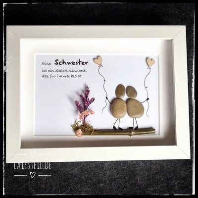 Steinbilder Schwester 💞 personalisierbar, tolles Geschenk🪻liebevoll handmade❣️ - Bild 1 von 4