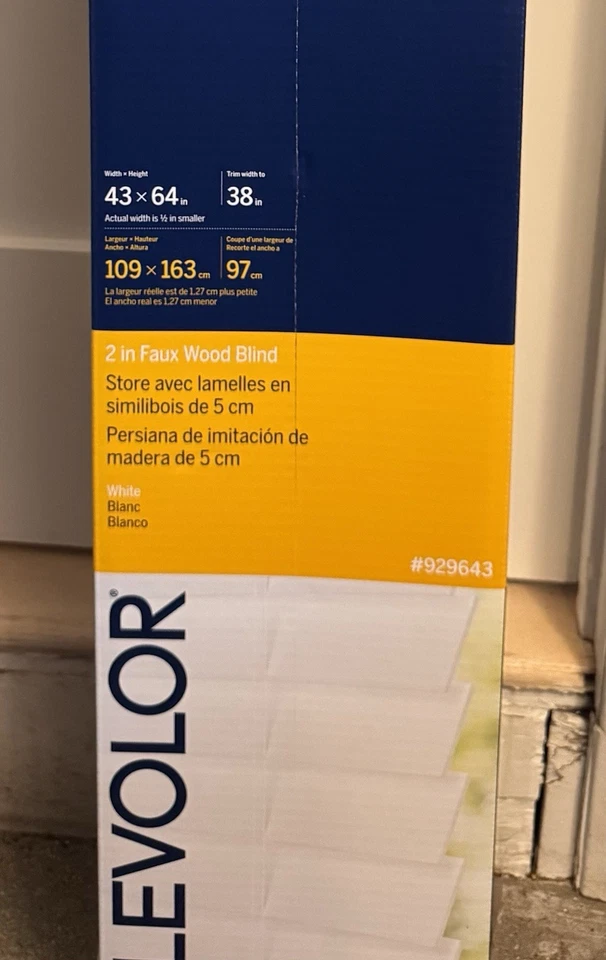 Persianas inalámbricas de madera sintética blancas LECOLOR Trim+Go 2 pulgadas de ancho de listón 43 pulgadas x 64 pulgadas Foto 1 de 1