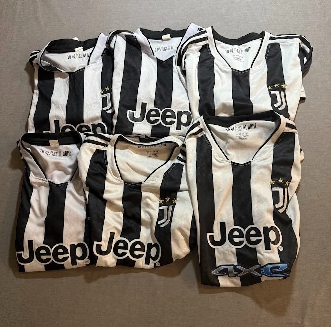 Lote de 5 Camisetas Juventus 10 Años En Casa Adidas Jersey Niños L Rayas Blancas. Foto 1 de 4