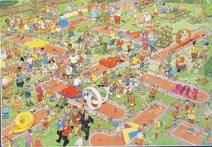Jan van Haasteren 3000 Piece Jigsaw Puzzle - Crazy Mini Golf 17220 RARE HTF OOP - Picture 1 of 5