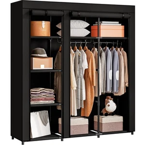 Storage Organizer Rack Portable Wardrobe Closet Metal Hanging Nonwoven Fabric - Picture 1 of 1