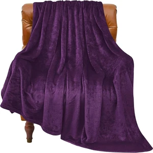 Manta de vellon morada mantas para sofa y cama felpa de lujo 50 x 60 pulgadas - Imagen 1 de 12