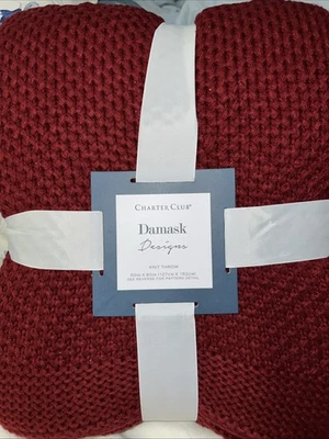 Charter Club Damask Designs Honeycomb Throw, 50" x 60", Red - Image 1 of 4