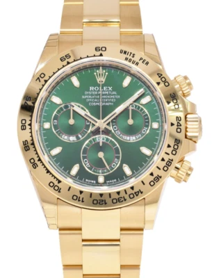 Nuevo de Lote Antiguo Rolex Daytona Cronógrafo Oro Amarillo Esfera Verde 40mm Reloj B/P '22 116508 Foto 1 de 4