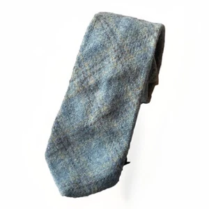 Charing Cross Krawatte Wolle Nylon Mischung blau kariert schmale Krawatte - Bild 1 von 2