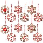  12 Pcs 4 Inch Christmas Snowflake Ornaments Assorted Polymer Clay Ornaments 
