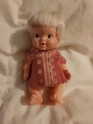 Vtg 1966 Baby Pee Wee Doll Made By Uneeda Doll Co. 3.5" Tall Clothed