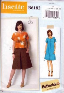 Schnittmuster Butterick 6182 Lisette Easy Sew Top, Kleid & Rock - Bild 1 von 1