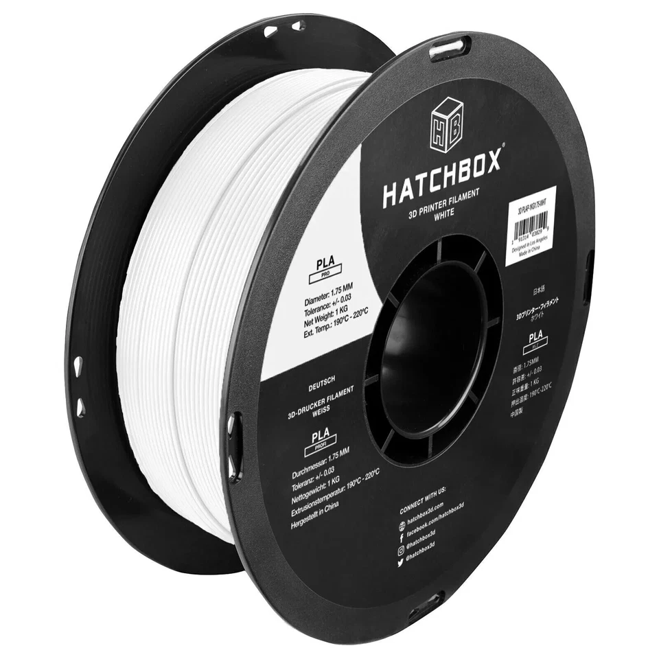 HATCHBOX PLA-3D Printer Filament-White - Image 1 of 1