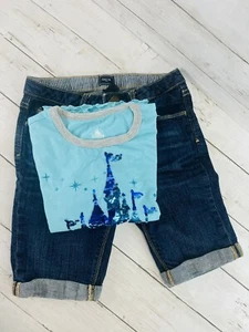 Girls Disney Top and Gap Denim Shorts Bundle Size 10 Lot Of 2 - Picture 1 of 11