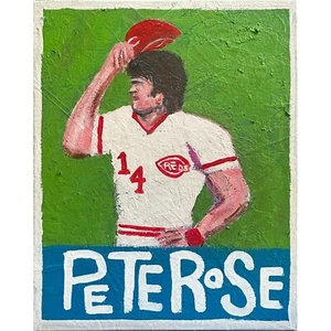 Pete Rose - Acrílico sobre Lienzo 16x20 pulgadas @elsantosworld Sergio Santos Original - Imagen 1 de 1