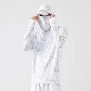 UPF50+ Mens Sun Skin Protection T-Shirts Outdoor Fishing Casual Hoodies UV Block - Picture 1 of 35