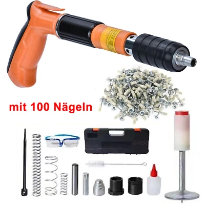 Mini Nagelpistole Stahlnagelpistole Nagelschussgerät 5 Gang mit 100 Nägeln DIY - Bild 1 von 4