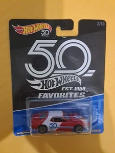 HOT WHEELS 50TH FAVORITES 1971 AMC JAVELIN, RED & WHITE, REAL RIDERS - Picture 1 of 2