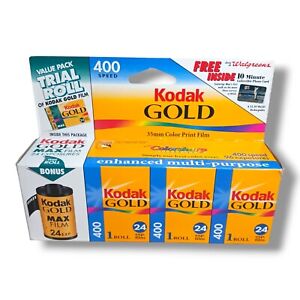 3 Rolls Kodak Gold 400 35mm Film GT 135-24 Exp 1999 & Bonus Gold Max NOS  