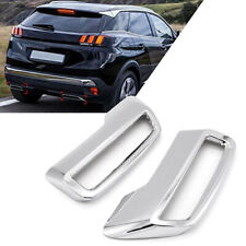 Silver Rear Exhaust Muffler Tail Pipe Cover Trim For Peugeot 3008 5008 2016-2019