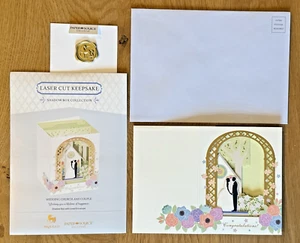 TARJETA DE BODA Iglesia y Pareja Novia y Novio Caja de Sombra por Niquea.D NUEVO NUEVO CON ETIQUETAS SELLADO - Imagen 1 de 10